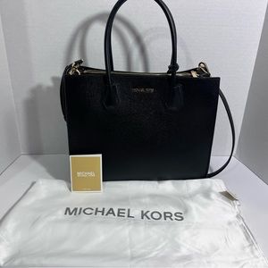 MICHAEL KORS Mercer Large Black Convertible Tote